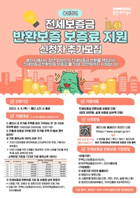 용인시,청년 전세보증금 반환 보증료 지원 250가구 추가 모집