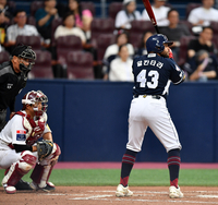 [포토]‘안타출루’ 투수 알칸타라 유니폼 입고 출전 로하스