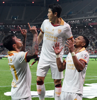 [포토]동점골 세리머니 하는 포항 오베르단과 완델손