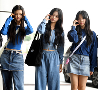 [포토] 뉴진스 다니엘-해린-하니 '심쿵 볼하트'