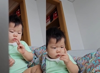 제이쓴子, 아침 부기까지 母홍현희와 똑닮..“나 닮아서 많이 붓네”