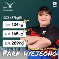 女 +87kg급 박혜정, 한국 최초 금메달 3개 획득