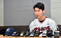 [포토]‘항저우 AG야구대표팀 캡틴 인사드립니다!’ 김혜성