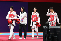 中기세에 밀렸다…‘첫선’ 태권도 혼성, 한국 아쉬운 은메달[항저우AG]