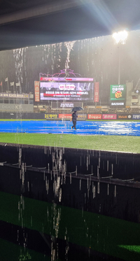 [포토]‘KT-KIA DH2차전 가을비에 지연 ’