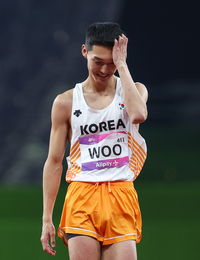 ‘마의 2m35’ 벽은 높았다, 우상혁 남자 높이뛰기 AG 2연속 ‘은메달’[SS항저우in]