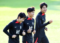 [포토]나란히 달리는 이강인-정우영-설영우