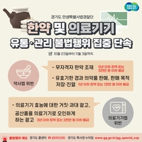 경기도, 한약 취급 360곳 대상 불법행위 집중 단속