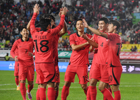 [포토]김민재의 골로 앞서 나가는 한국