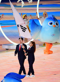 [포토] 입장하는 주정훈-김희진 기수 