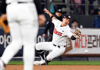 [포토]뜬공 놓치는 KT 황재균