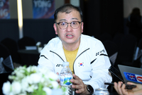 [포토] 답변하는 김학균 배드민턴 대표팀 감독