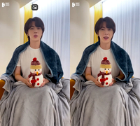 6월 전역 앞둔 BTS 진, 깜짝 새해 인사 “몇 달만 기다려달라.. 저 닮은 눈사람 만들어 주세요”