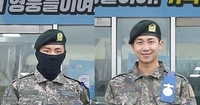 방탄소년단 RM·뷔 軍 훈련소 근황…진짜 ‘아미’로 변신했다
