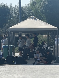 정몽규 회장 ‘훈련 관전’…‘엉덩이 피로’ 황희찬X‘종아리 부상’ 김진수는 팀 훈련 제외[SS도하in]