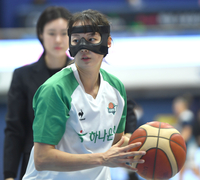 [포토] 하나원큐 신지현 ‘마스크 쓰고 훈련’