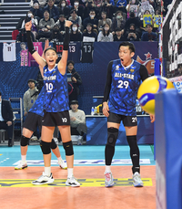 [포토]남자부 경기 득점에 환호하는 김연경