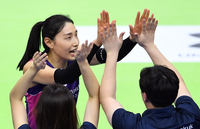 [포토]승리의 하이파이브를 하는 김연경