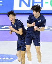 [포토]대한항공 김민재, 내가 끝냈어요!