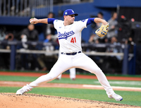 [포토]키움과의 연습경기 등판한 LA 다저스 대니엘 허드슨