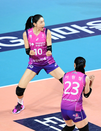 [포토]서브 에이스에 기뻐하는 김연경