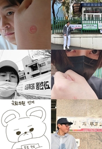 “논란은 피하자” 흑백사진→캐리커처까지 ★들 각양각색 투표인증 [SS스타]