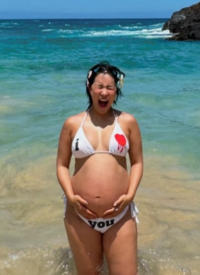 하와이 간 랄랄, 파격의 만삭 비키니 “+15kg”