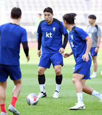 [포토]축구대표팀 주민규, 중국전 준비 중!