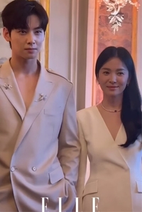 송혜교X차은우, 얼굴 천재들의 만남...로마에서도 빛났다