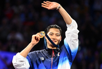 [포토]오상욱, 금메달 땄어요!