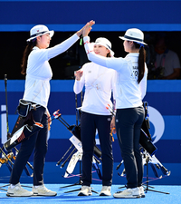 [포토]4강 진출하는 여자 양궁 대표팀