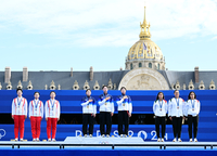 [포토]한국 여자 양궁, 가장 높은 곳에
