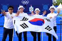 [포토]10연속 금메달 차지한 여자 양궁 대표팀