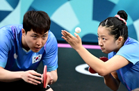 [사진]임종훈-신유빈 탁구 혼합복식, ‘승리 생각만’