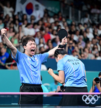 [사진]포효하는 임종훈-신유빈