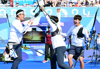 [포토남자 양궁, 금메달 포효