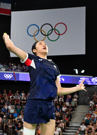 [포토]안세영, 올림픽 금메달을 향해 더 높이!