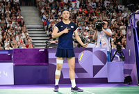 [포토]안세영, 태극기 가리키며