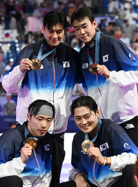 [포토]펜싱 남자 사브르 단체, 올림픽 3연패의 주