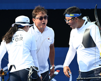 1세트 빼앗겨도 문제 없다, 김우진-임시현 인도 넘어 결승 진출! 동반 2관왕 보인다[SS파리in]