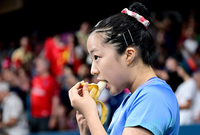 [포토]준결승 준비하는 신유빈