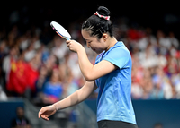 [포토]실점에 아쉬워하는 신유빈