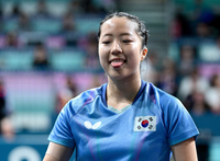 [포토]신유빈, 중국벽 높네...