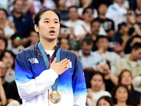 [포토]안세영, 파리에서도 애국가를!