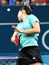 [포토]탁구공에 맞는 신유빈