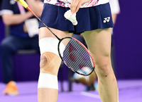 [포토]안세영, 부상 당했던 무릎에 붕대 잔뜩 감고...