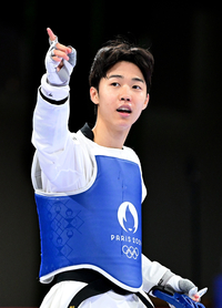 [포토]박태준, 태권도 58㎏급 은메달 확보