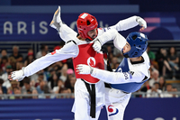 [포토]세계 1위 꺾고 결승 진출하는 박태준