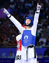 [포토]세계 1-2위 연달아 격파하고 금메달 따낸 김유진