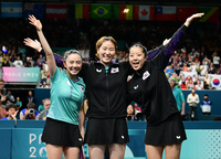 [포토]한국 여자 탁구, 파리올림픽 동메달로 활짝!